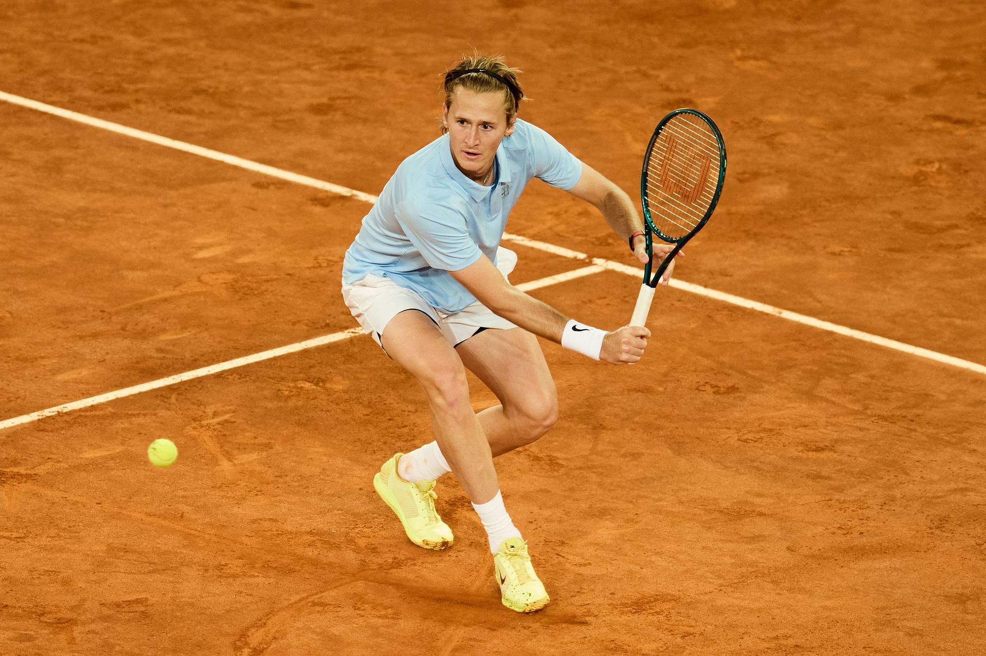 Korda in action at the Mutua Madrid Open - Day Six - Source: Getty
